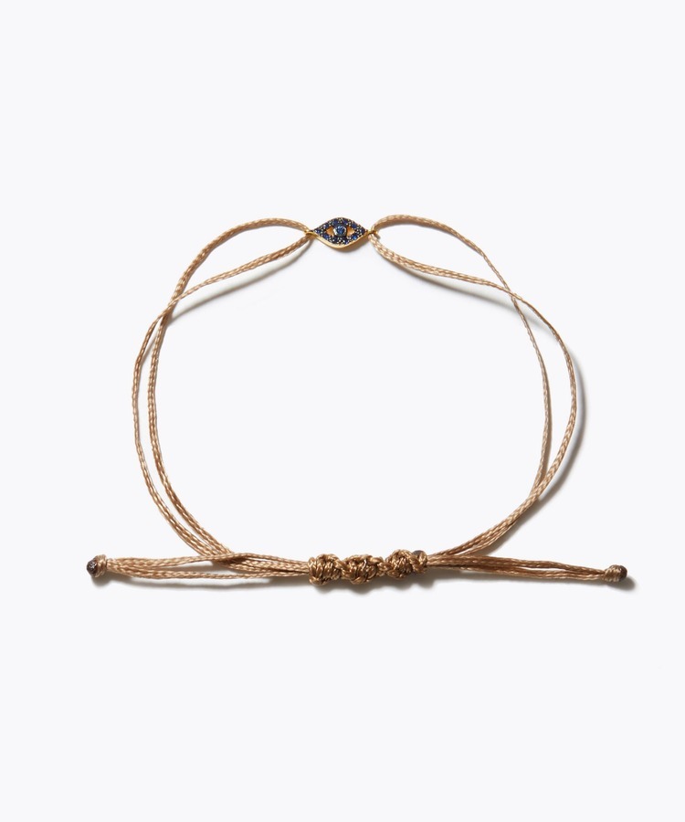 [I am donation] evil eye blue sapphire charm camel bracelet